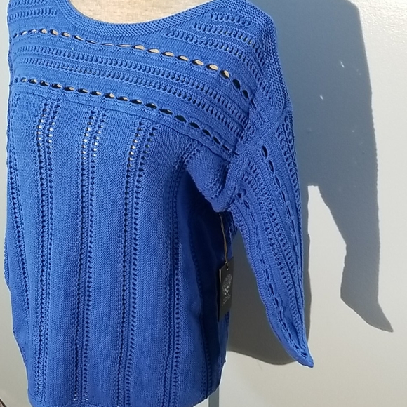 Vince Camuto Boatneck Pointelle Sweater Med NWT - Picture 3 of 12